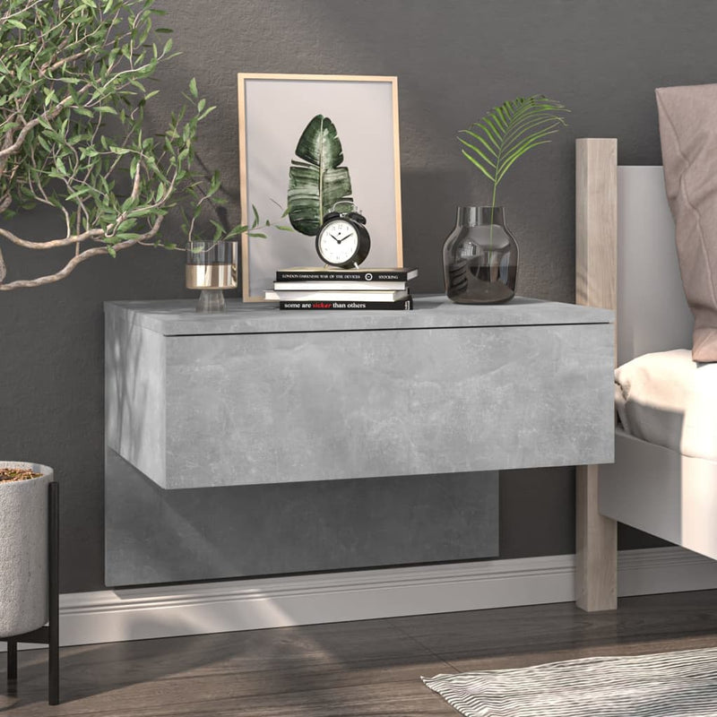 Wall-mounted Bedside Cabinet Concrete Grey Payday Deals
