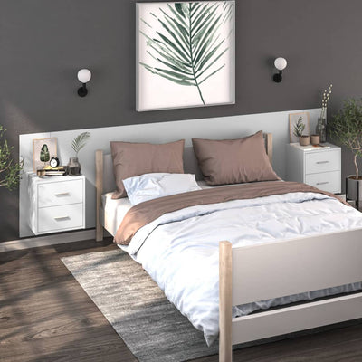 Wall-mounted Bedside Cabinet High Gloss White Payday Deals