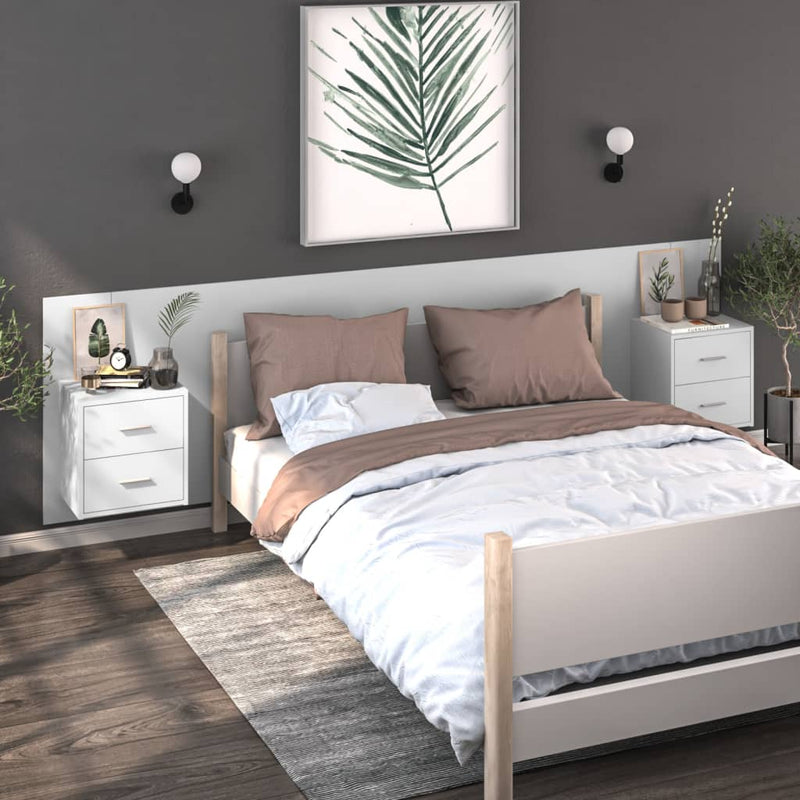 Wall-mounted Bedside Cabinet High Gloss White Payday Deals