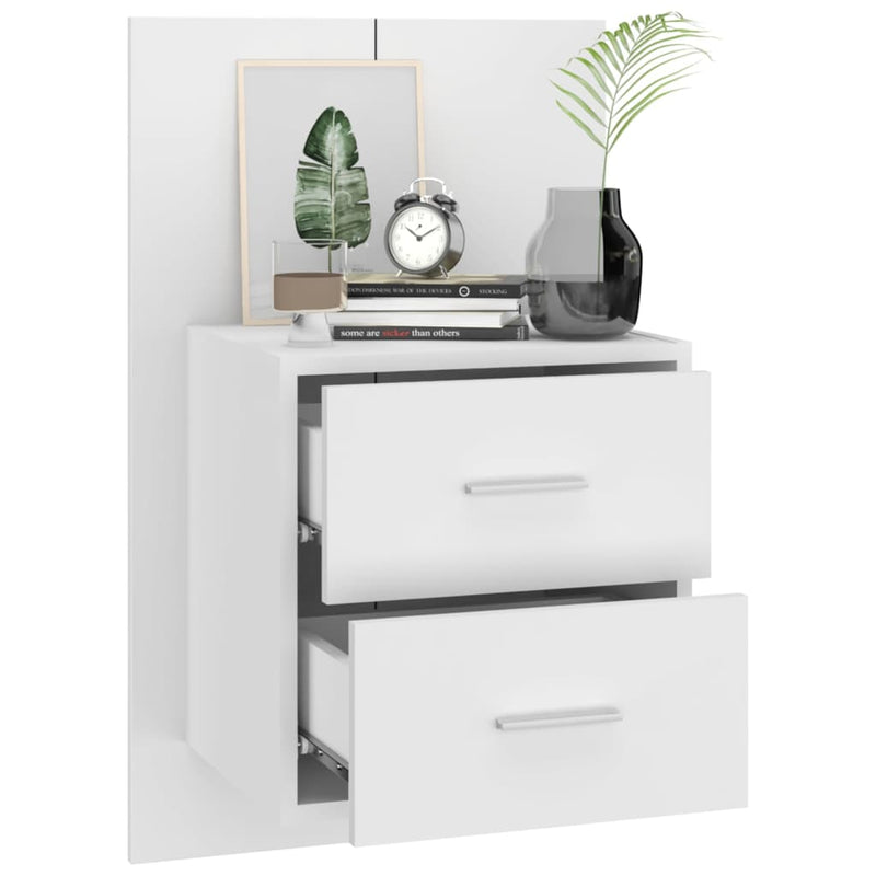 Wall-mounted Bedside Cabinet High Gloss White Payday Deals