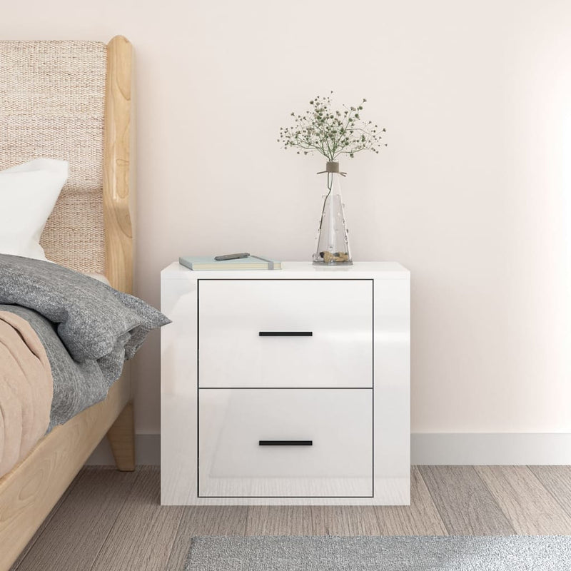Wall-mounted Bedside Cabinet High Gloss White 50x36x47 cm Payday Deals