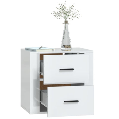 Wall-mounted Bedside Cabinet High Gloss White 50x36x47 cm Payday Deals