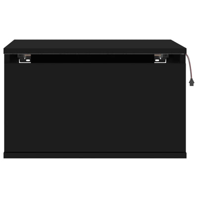 Wall-mounted Bedside Cabinet with LED Lights Black Payday Deals