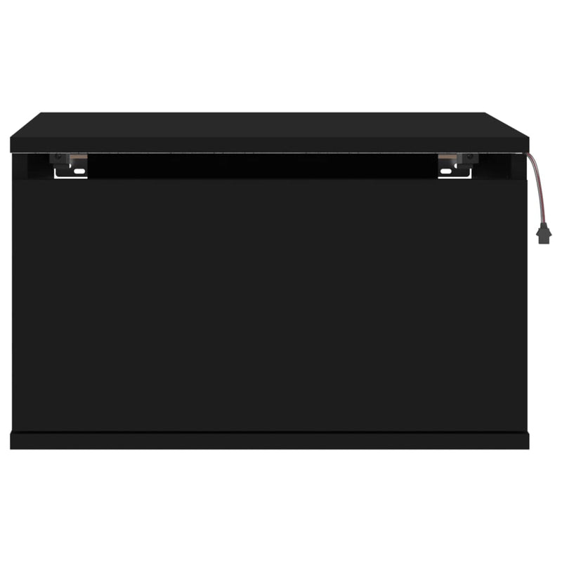 Wall-mounted Bedside Cabinet with LED Lights Black Payday Deals