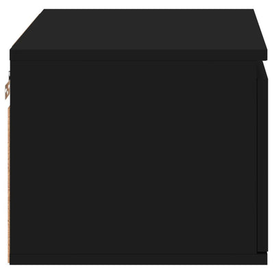 Wall-mounted Bedside Cabinet with LED Lights Black Payday Deals