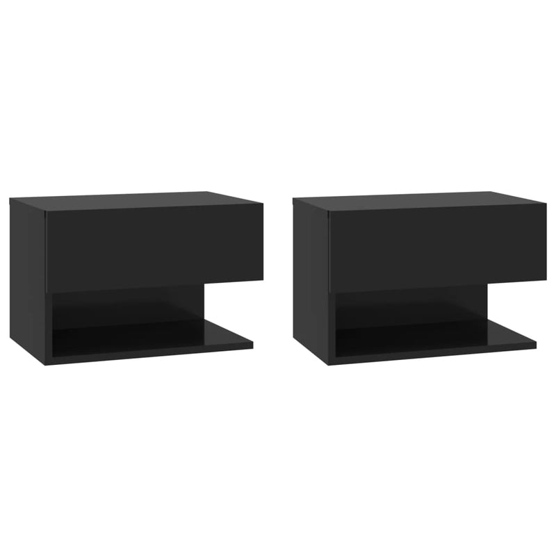 Wall-mounted Bedside Cabinets 2 pcs Black Payday Deals