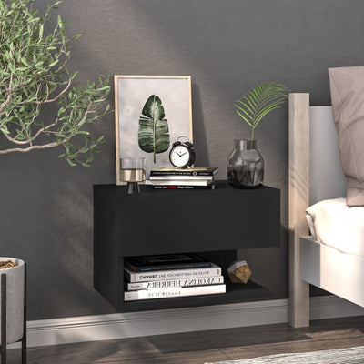 Wall-mounted Bedside Cabinets 2 pcs Black Payday Deals