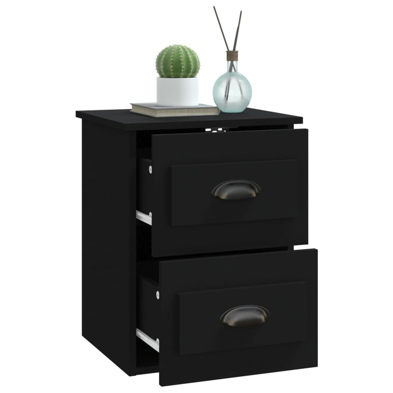 Wall-mounted Bedside Cabinets 2 pcs Black 41.5x36x53cm Payday Deals