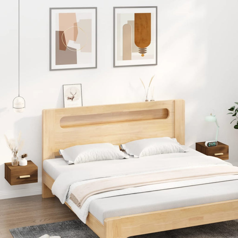 Wall-mounted Bedside Cabinets 2 pcs Brown Oak 35x35x20 cm Payday Deals