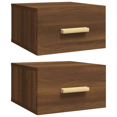 Wall-mounted Bedside Cabinets 2 pcs Brown Oak 35x35x20 cm Payday Deals