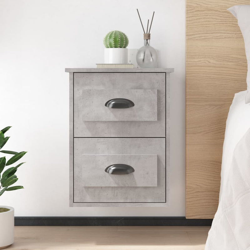Wall-mounted Bedside Cabinets 2 pcs Concrete Grey 41.5x36x53cm Payday Deals