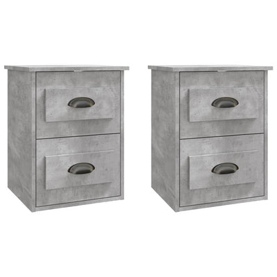 Wall-mounted Bedside Cabinets 2 pcs Concrete Grey 41.5x36x53cm Payday Deals