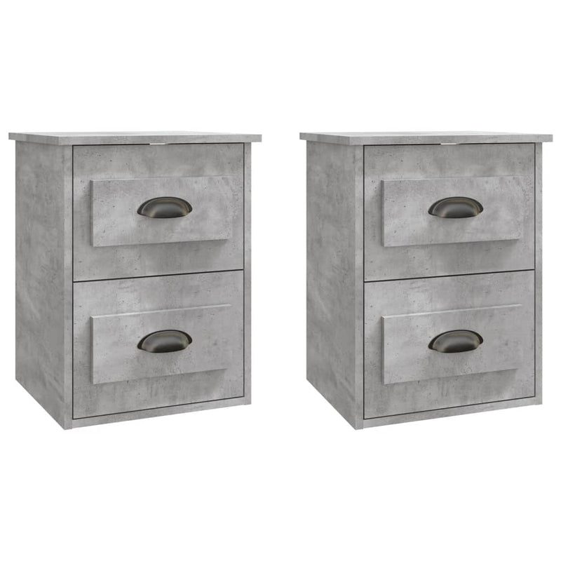 Wall-mounted Bedside Cabinets 2 pcs Concrete Grey 41.5x36x53cm Payday Deals