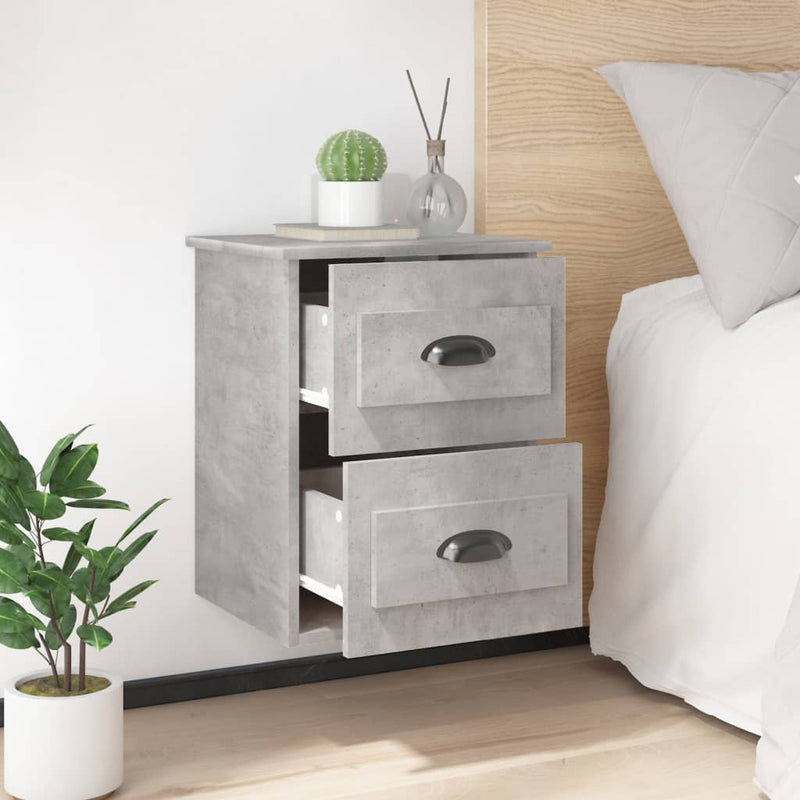 Wall-mounted Bedside Cabinets 2 pcs Concrete Grey 41.5x36x53cm Payday Deals
