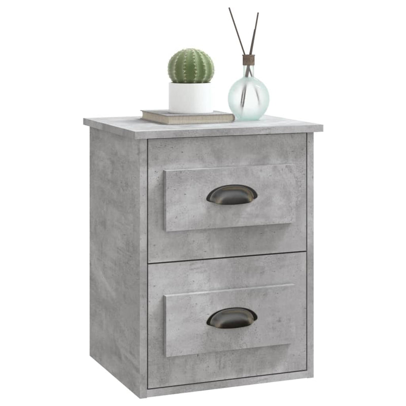 Wall-mounted Bedside Cabinets 2 pcs Concrete Grey 41.5x36x53cm Payday Deals