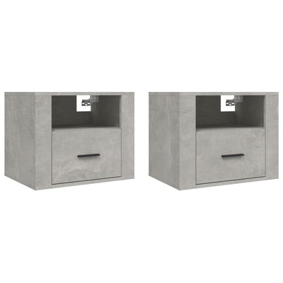 Wall-mounted Bedside Cabinets 2 pcs Concrete Grey 50x36x40 cm Payday Deals