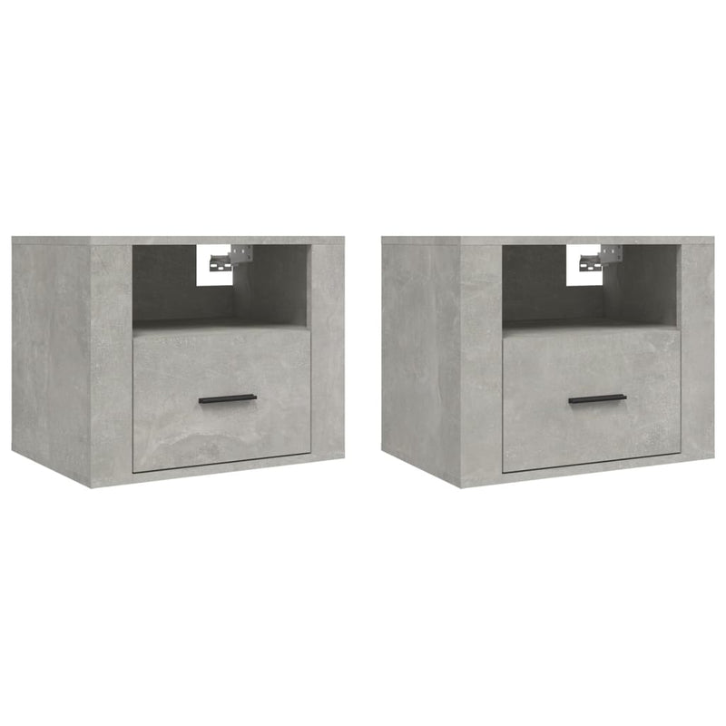 Wall-mounted Bedside Cabinets 2 pcs Concrete Grey 50x36x40 cm Payday Deals