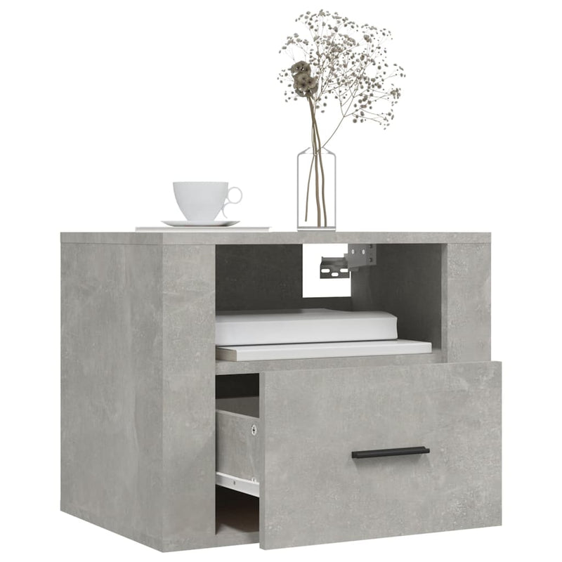 Wall-mounted Bedside Cabinets 2 pcs Concrete Grey 50x36x40 cm Payday Deals