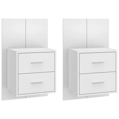 Wall-mounted Bedside Cabinets 2 pcs High Gloss White Payday Deals