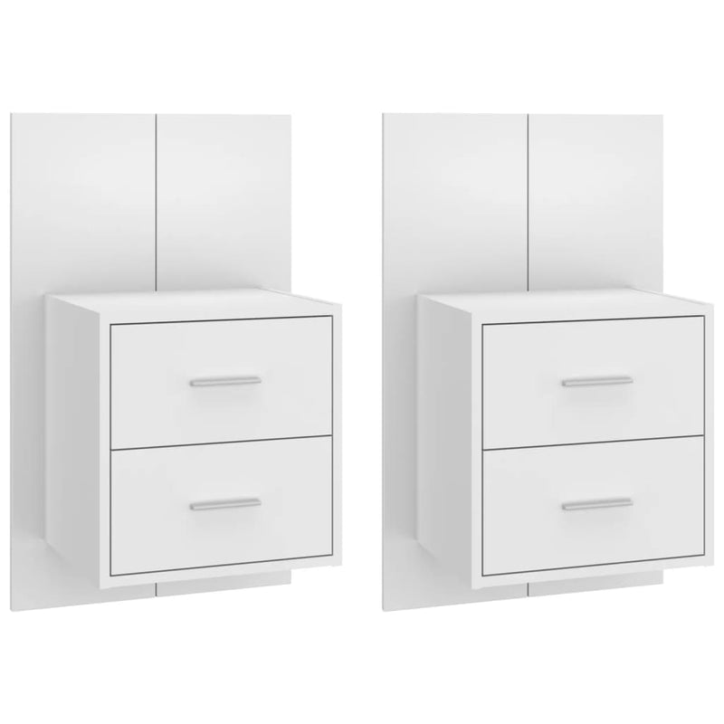 Wall-mounted Bedside Cabinets 2 pcs High Gloss White Payday Deals
