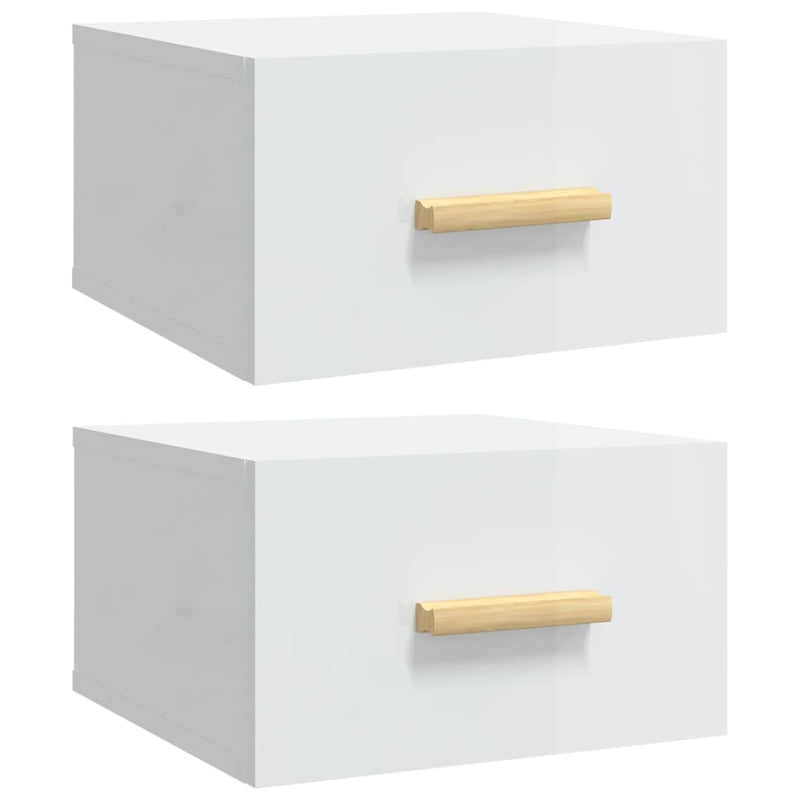 Wall-mounted Bedside Cabinets 2 pcs High Gloss White 35x35x20 cm Payday Deals
