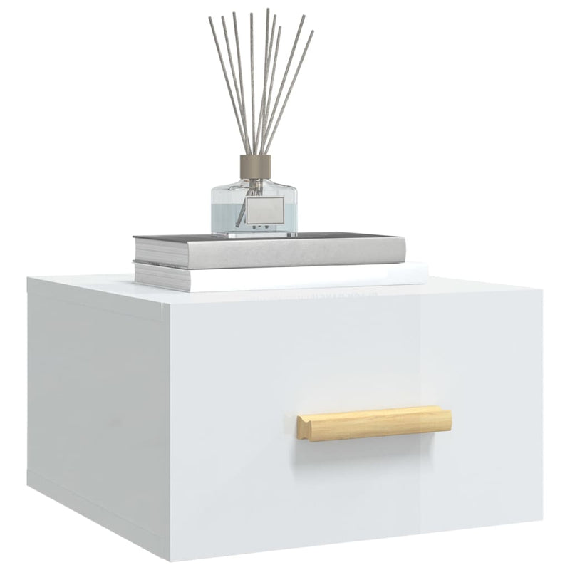 Wall-mounted Bedside Cabinets 2 pcs High Gloss White 35x35x20 cm Payday Deals