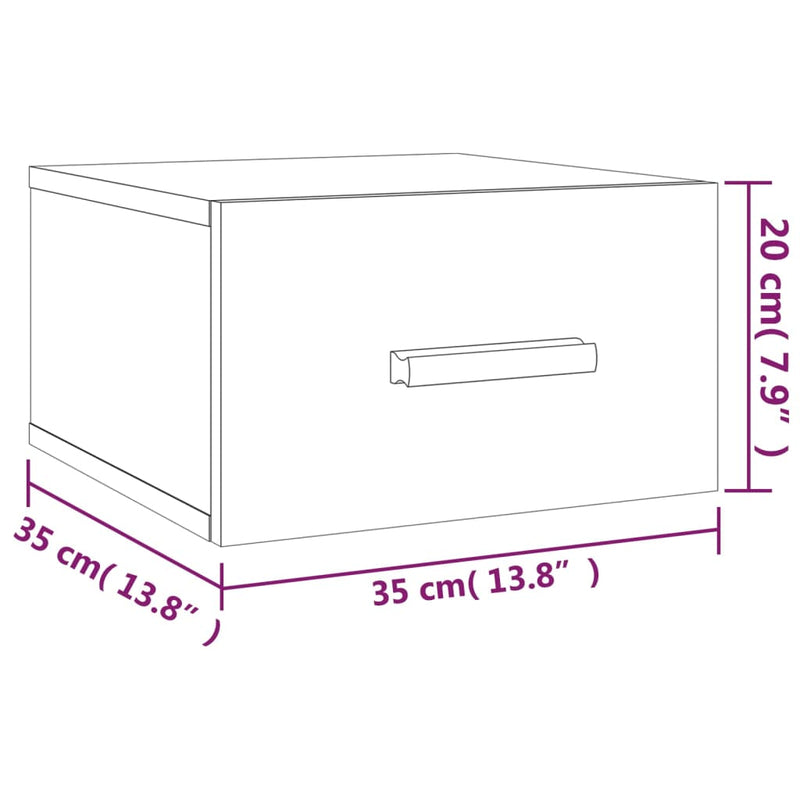 Wall-mounted Bedside Cabinets 2 pcs High Gloss White 35x35x20 cm Payday Deals