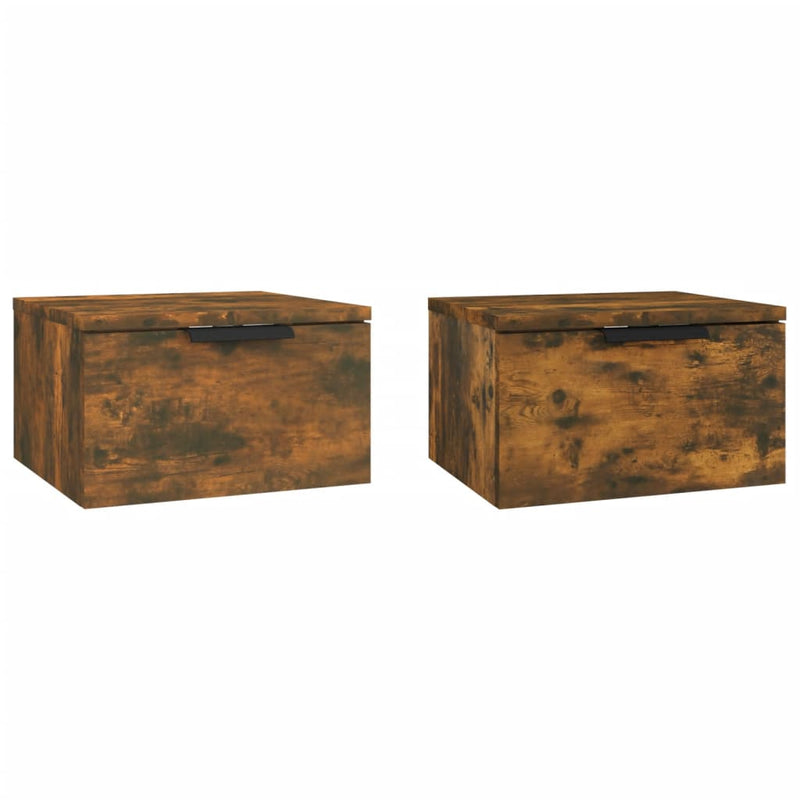 Wall-mounted Bedside Cabinets 2 pcs Smoked Oak 34x30x20 cm Payday Deals