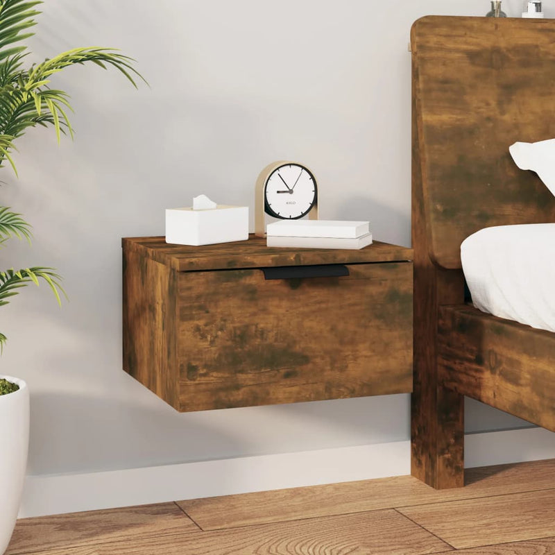 Wall-mounted Bedside Cabinets 2 pcs Smoked Oak 34x30x20 cm Payday Deals