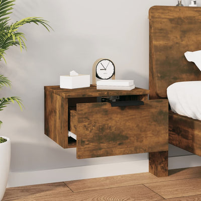 Wall-mounted Bedside Cabinets 2 pcs Smoked Oak 34x30x20 cm Payday Deals