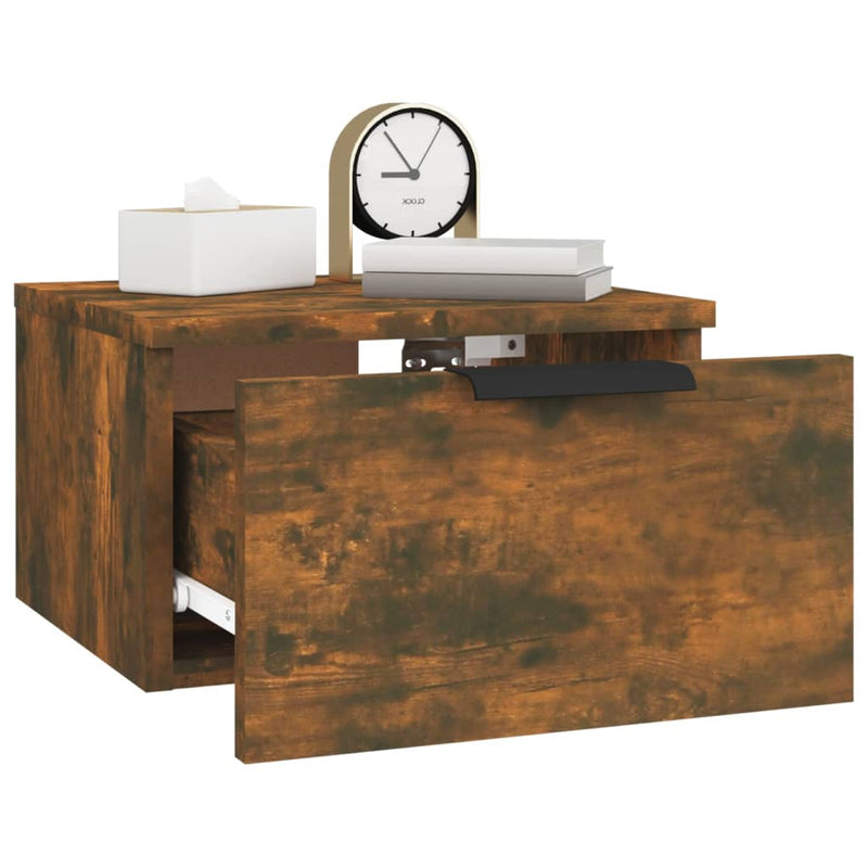 Wall-mounted Bedside Cabinets 2 pcs Smoked Oak 34x30x20 cm Payday Deals