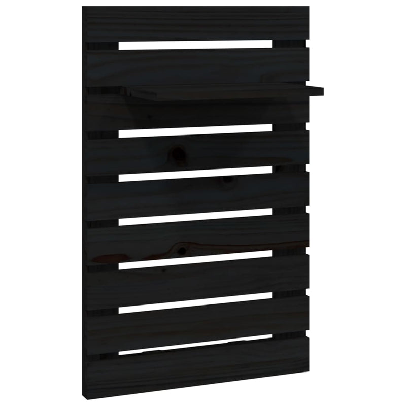 Wall-mounted Bedside Shelves 2 pcs Black Solid Wood Pine Payday Deals