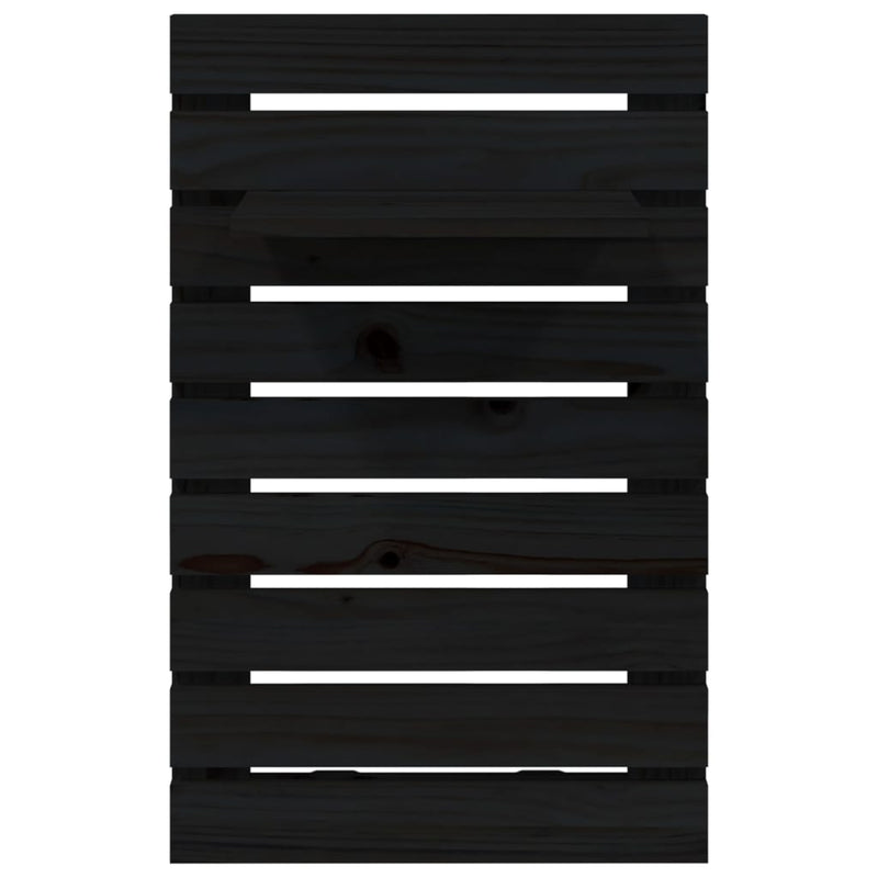Wall-mounted Bedside Shelves 2 pcs Black Solid Wood Pine Payday Deals