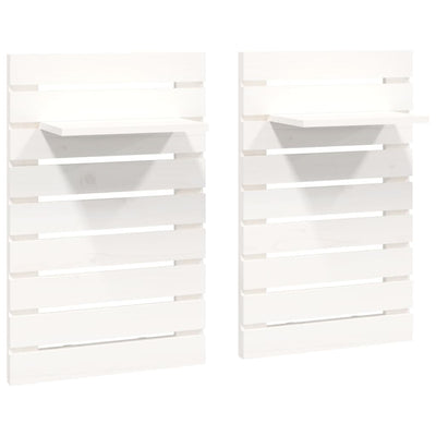 Wall-mounted Bedside Shelves 2 pcs White Solid Wood Pine Payday Deals