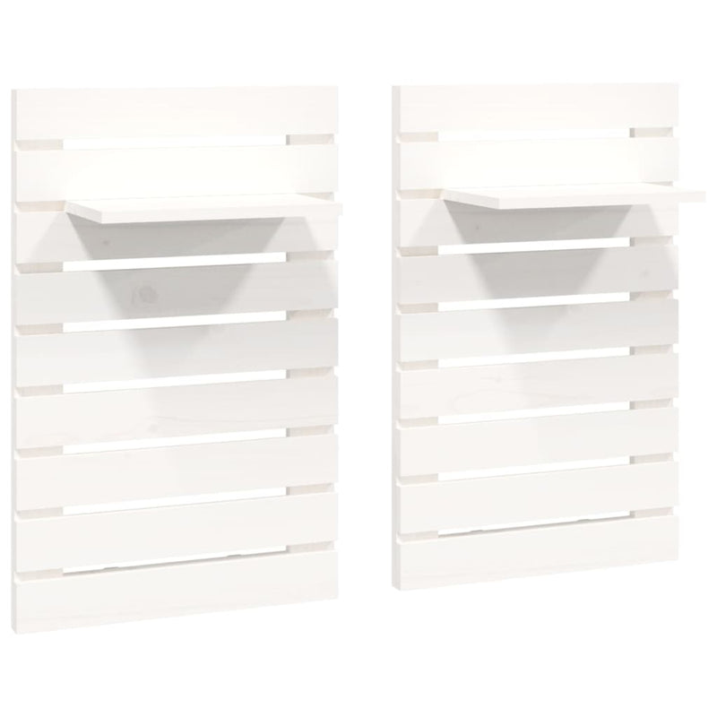Wall-mounted Bedside Shelves 2 pcs White Solid Wood Pine Payday Deals