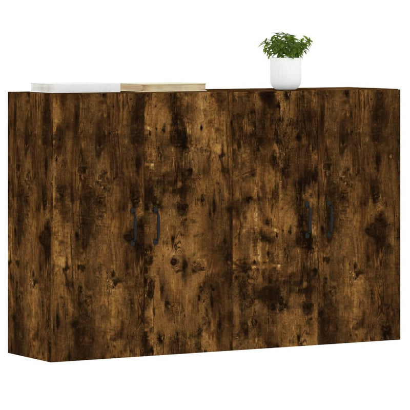 Wall Mounted Cabinets 2 pcs Smoked Oak Engineered Wood Payday Deals