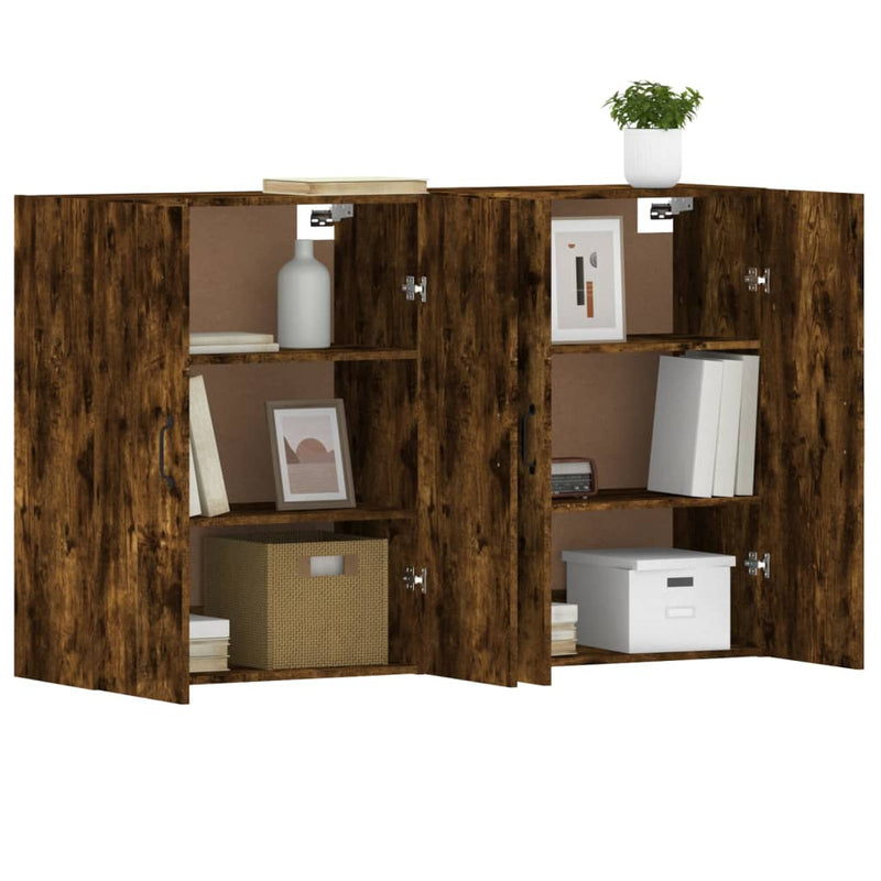 Wall Mounted Cabinets 2 pcs Smoked Oak Engineered Wood Payday Deals