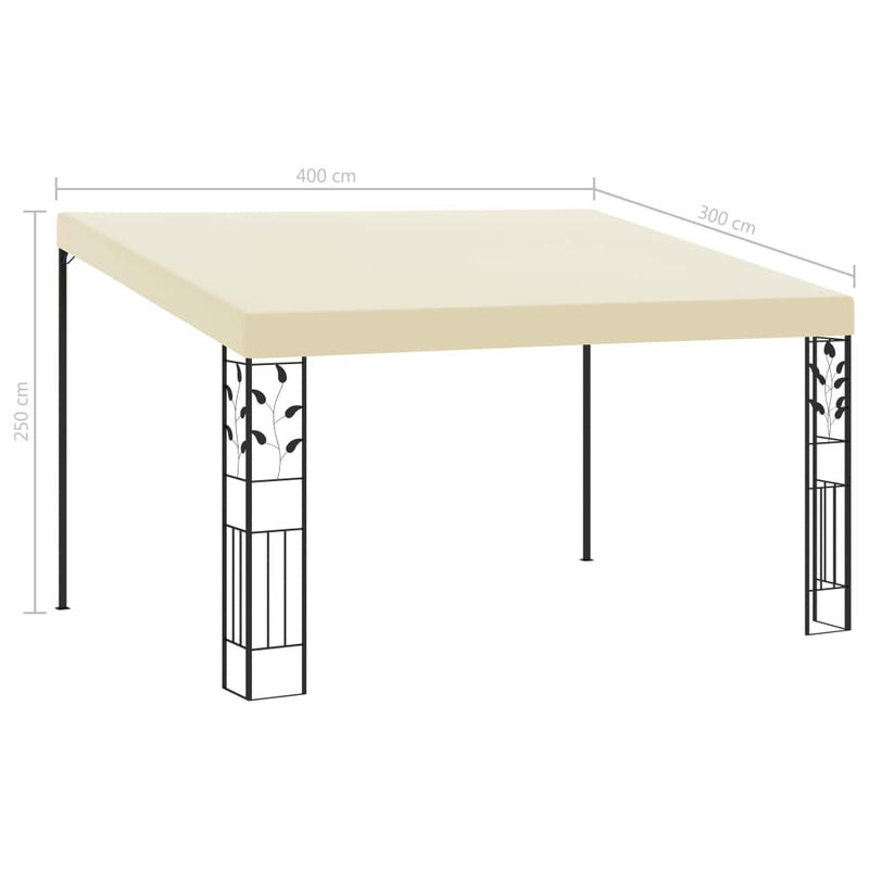 Wall-mounted Gazebo 4x3x2.5 m Cream Payday Deals