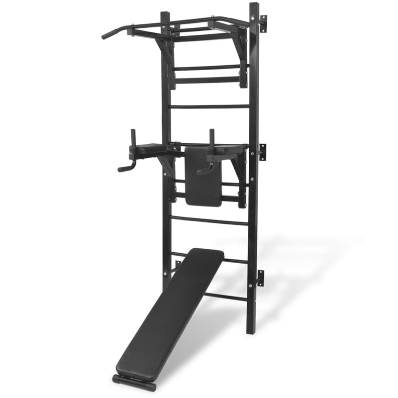 Wall-mounted Multi-functional Fitness Power Tower Black Payday Deals