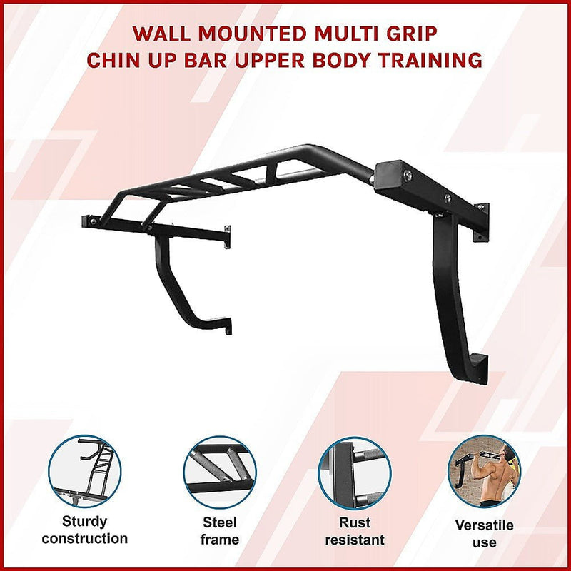 Wall Mounted Multi Grip Chin Up Bar Upper Body Training Payday Deals