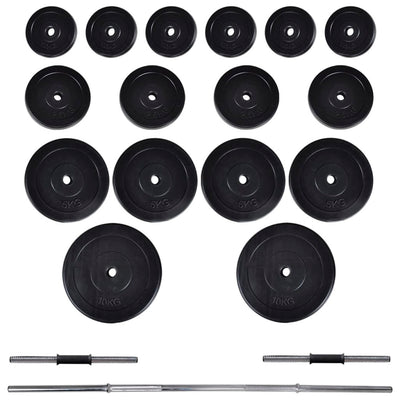 Wall-mounted Power Tower with Barbell and Dumbbell Set 60.5 kg Payday Deals