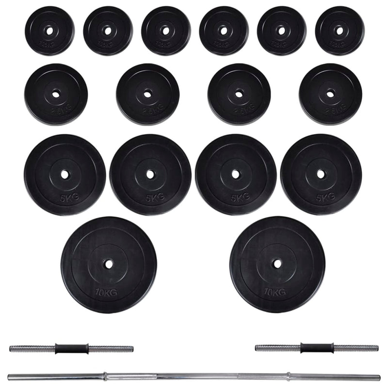 Wall-mounted Power Tower with Barbell and Dumbbell Set 60.5 kg Payday Deals