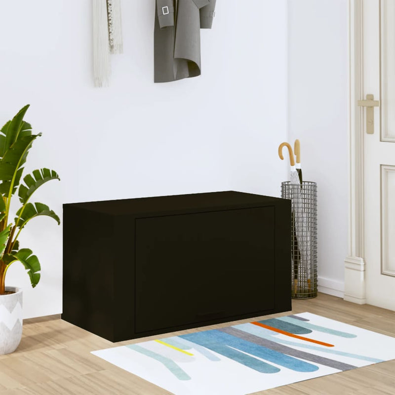Wall-mounted Shoe Cabinet Black 70x35x38 cm Engineered Wood Payday Deals