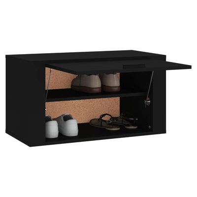 Wall-mounted Shoe Cabinet Black 70x35x38 cm Engineered Wood Payday Deals