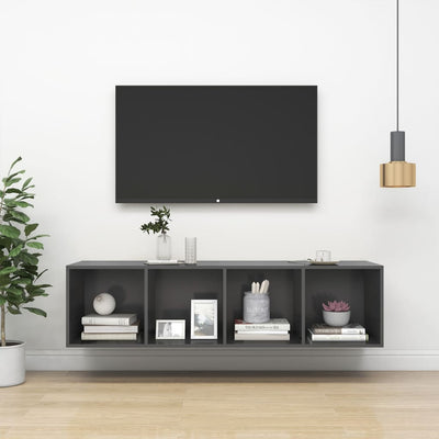 Wall-mounted TV Cabinet Grey 37x37x142.5 cm Engineered Wood Payday Deals