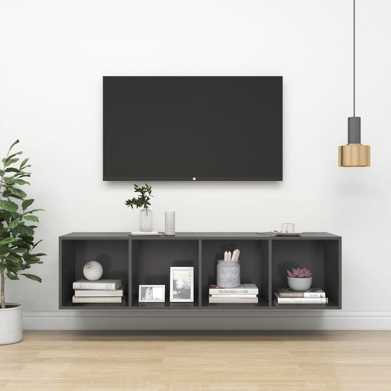 Wall-mounted TV Cabinet Grey 37x37x142.5 cm Engineered Wood Payday Deals