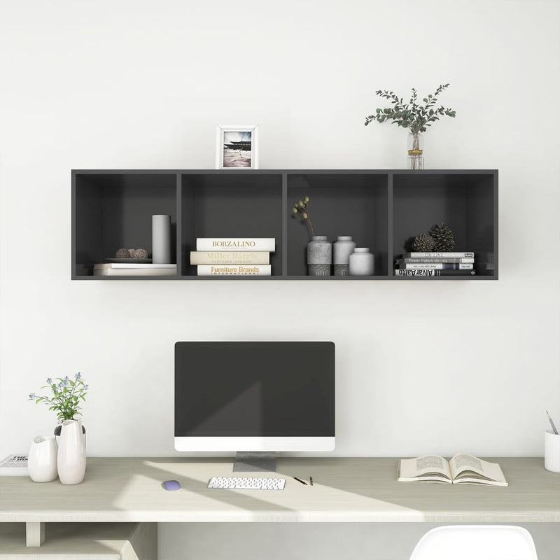 Wall-mounted TV Cabinet Grey 37x37x142.5 cm Engineered Wood Payday Deals