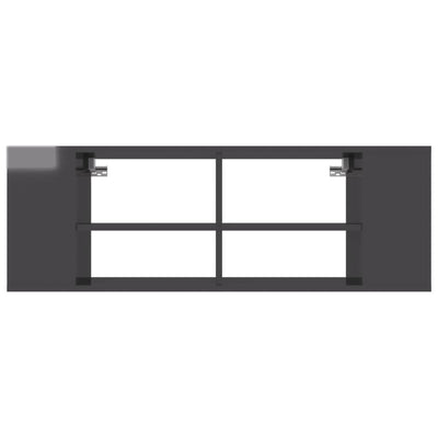 Wall-Mounted TV Cabinet High Gloss Grey 102x35x35 cm Engineered Wood Payday Deals