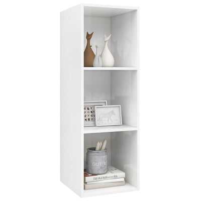 Wall-mounted TV Cabinet High Gloss White 37x37x107 cm Engineered Wood Payday Deals