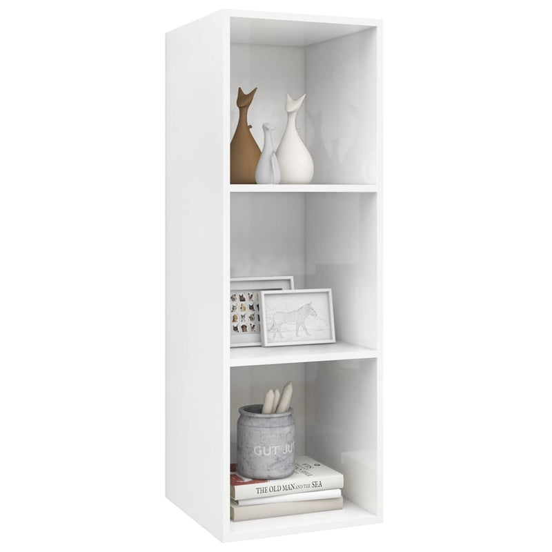 Wall-mounted TV Cabinet High Gloss White 37x37x107 cm Engineered Wood Payday Deals
